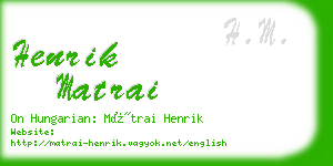 henrik matrai business card